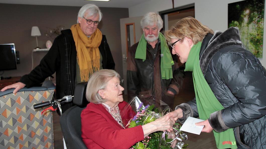 Bloemen GroenLinks voor mevrouw Wilbers